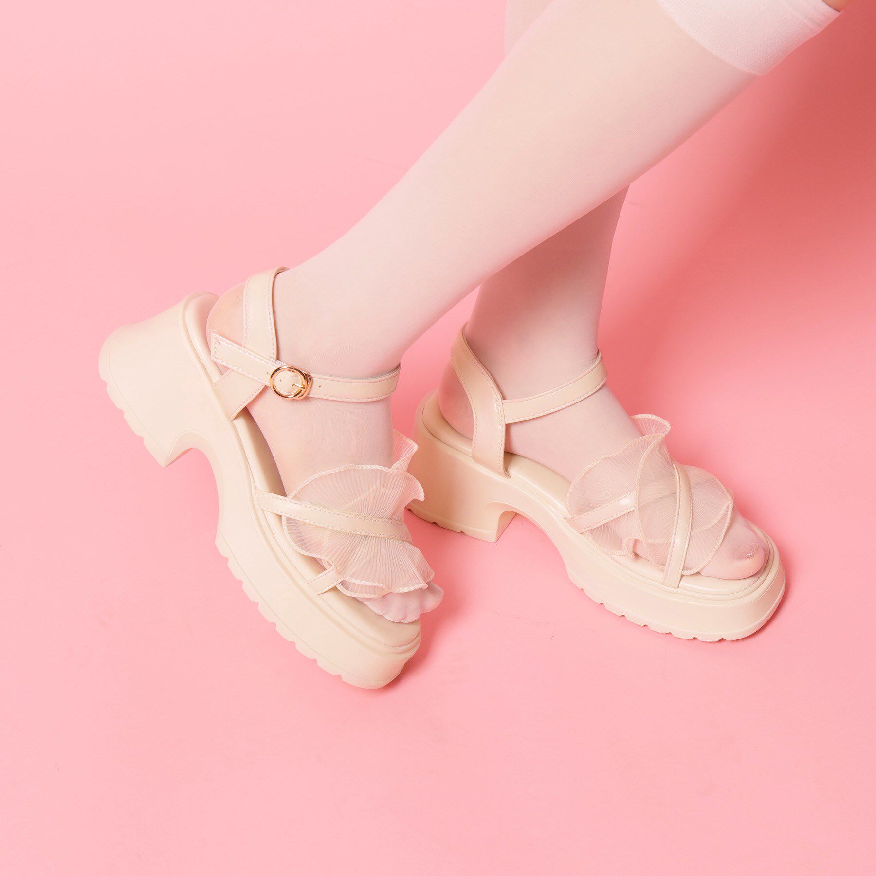 csT&P「チュールフリルサンダル」|サンダル|