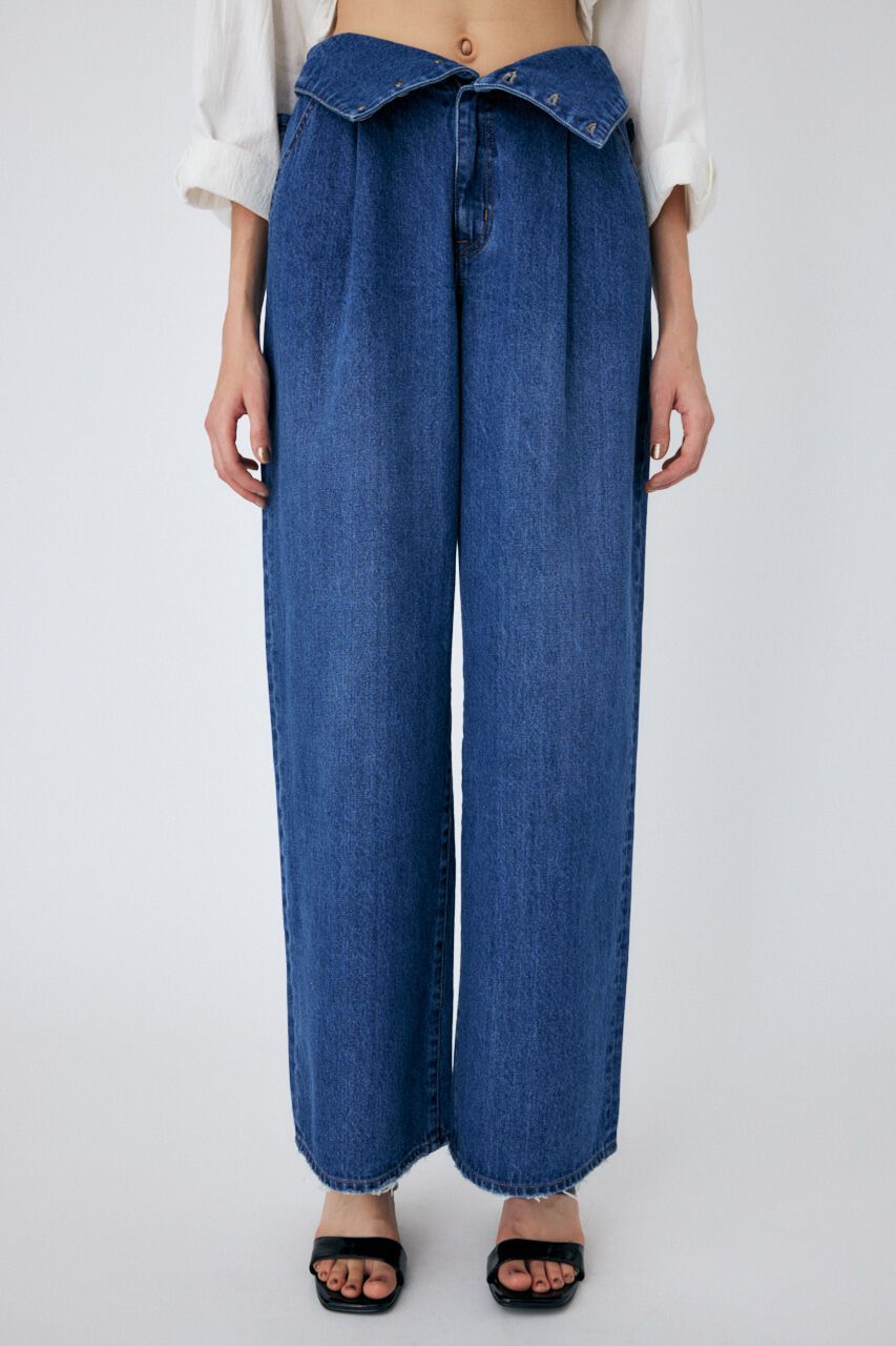 MOUSSY「CORSET DESIGN WIDE STRAIGHT」|デニム|