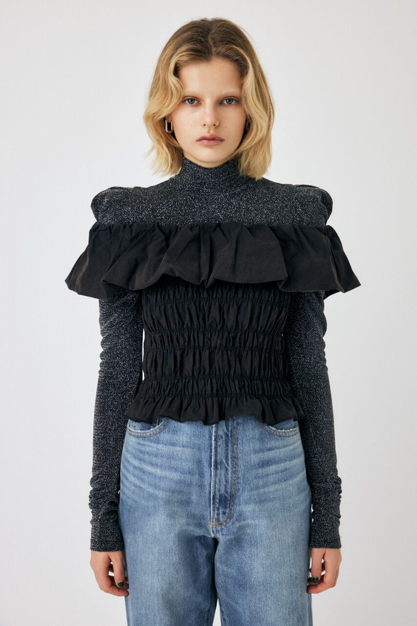 MOUSSY「BALLOON FRILL GATHER ビスチェ」|シャツ・ブラウス|