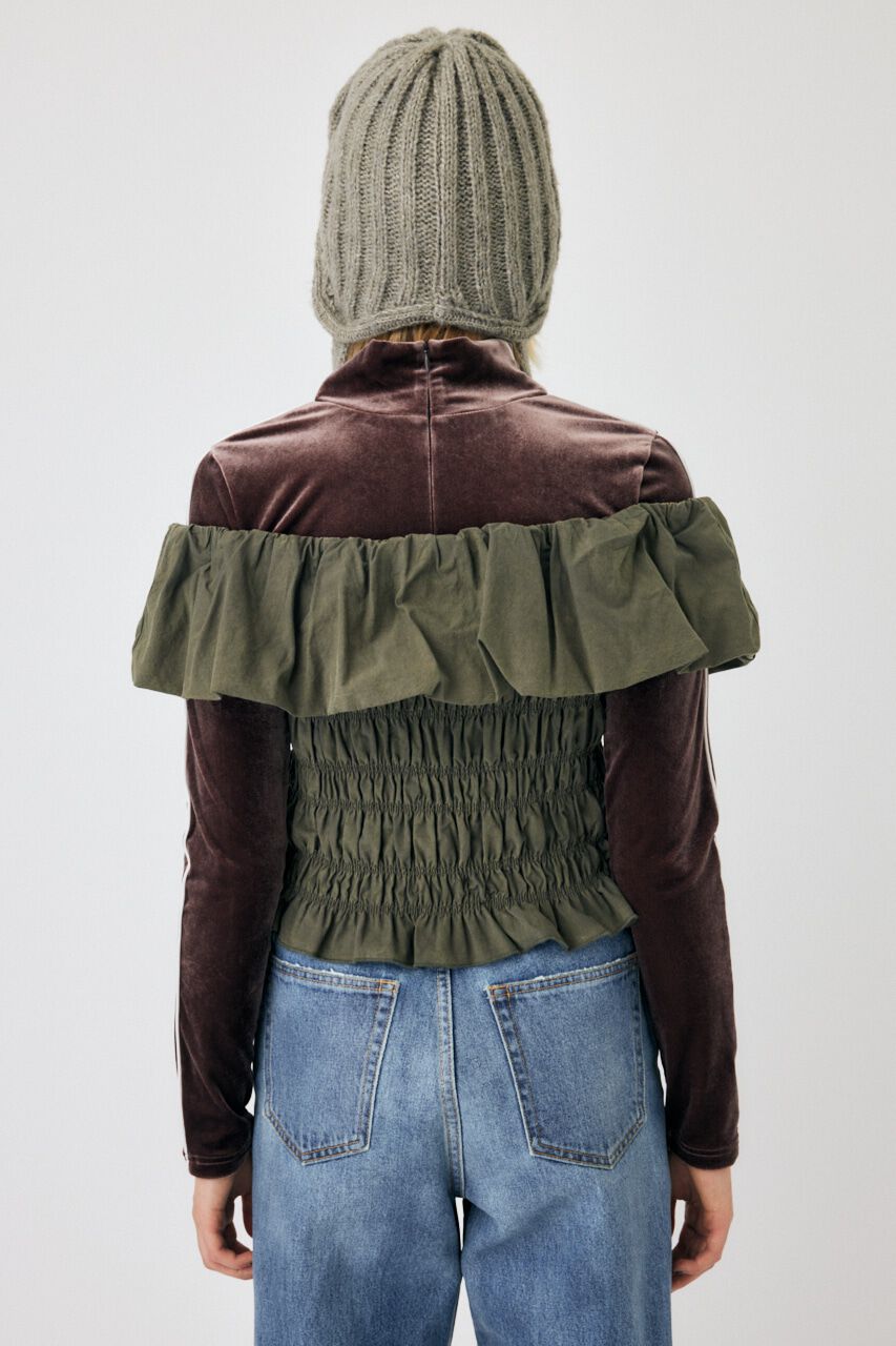 MOUSSY「BALLOON FRILL GATHER ビスチェ」|シャツ・ブラウス|