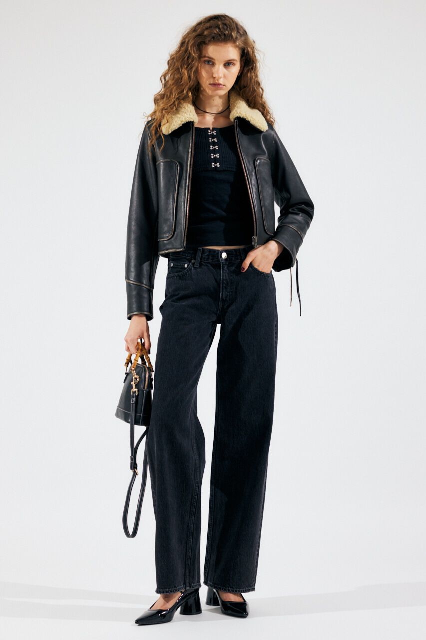 MOUSSY「90S LOWRISE BLK STRAIGHT」|デニム|