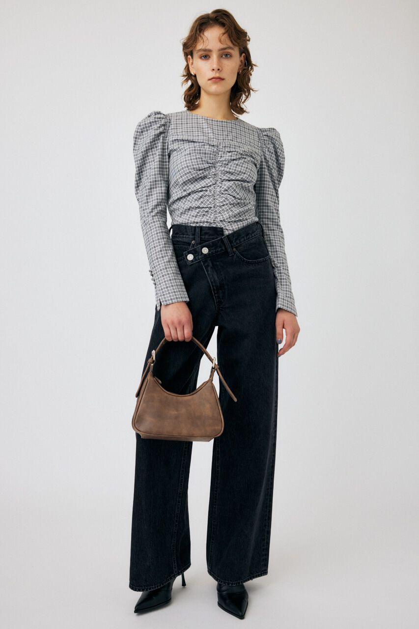 MOUSSY「PUFF SLEEVE GATHER ブラウス」|シャツ・ブラウス|柄GRY5