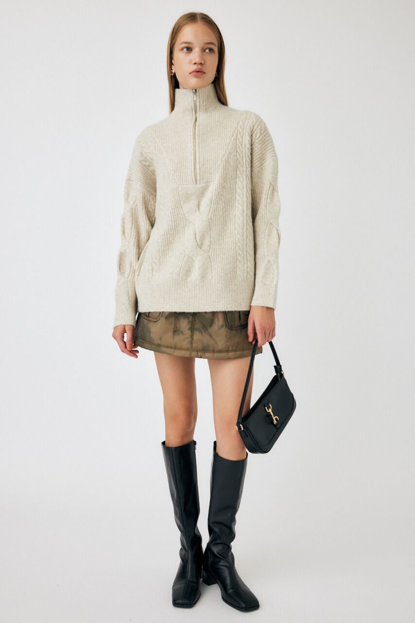 MOUSSY「HALF ZIP CABLE ニット」|ニット・セーター|IVOY3