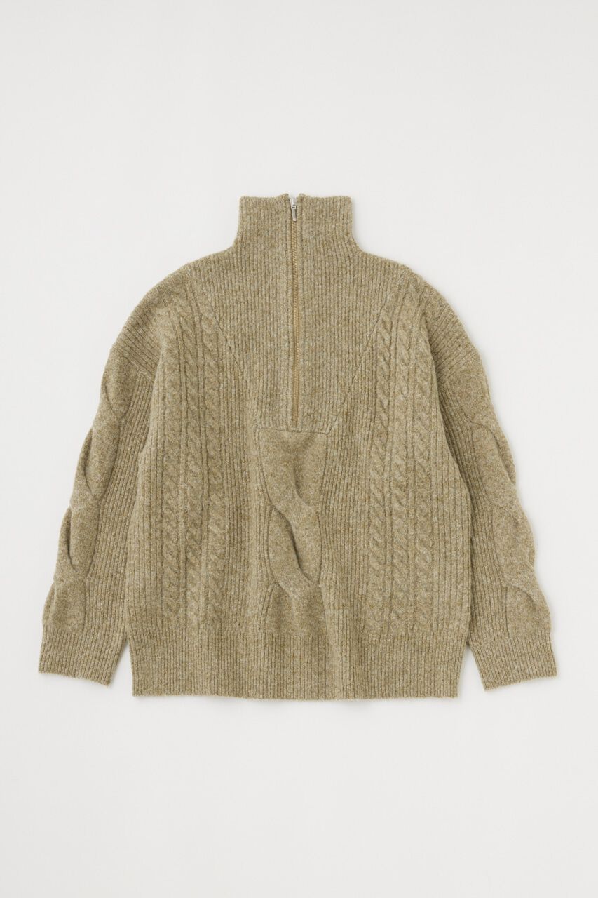 MOUSSY「HALF ZIP CABLE ニット」|ニット・セーター|
