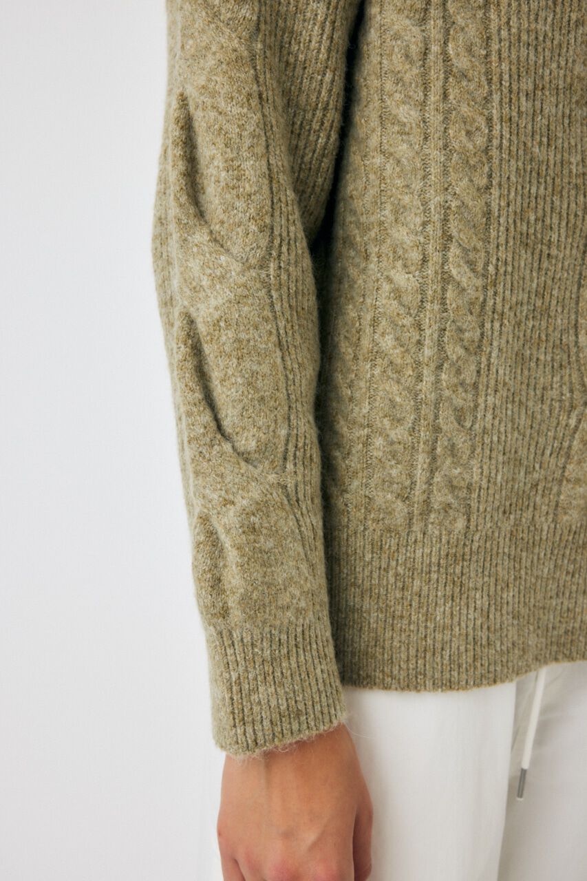 MOUSSY「HALF ZIP CABLE ニット」|ニット・セーター|