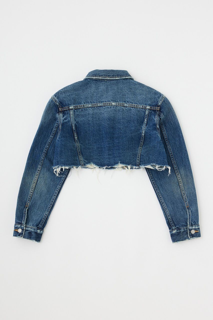 MOUSSY「RAW EDGE SHORT DENIM ジャケット」|デニムジャケット|