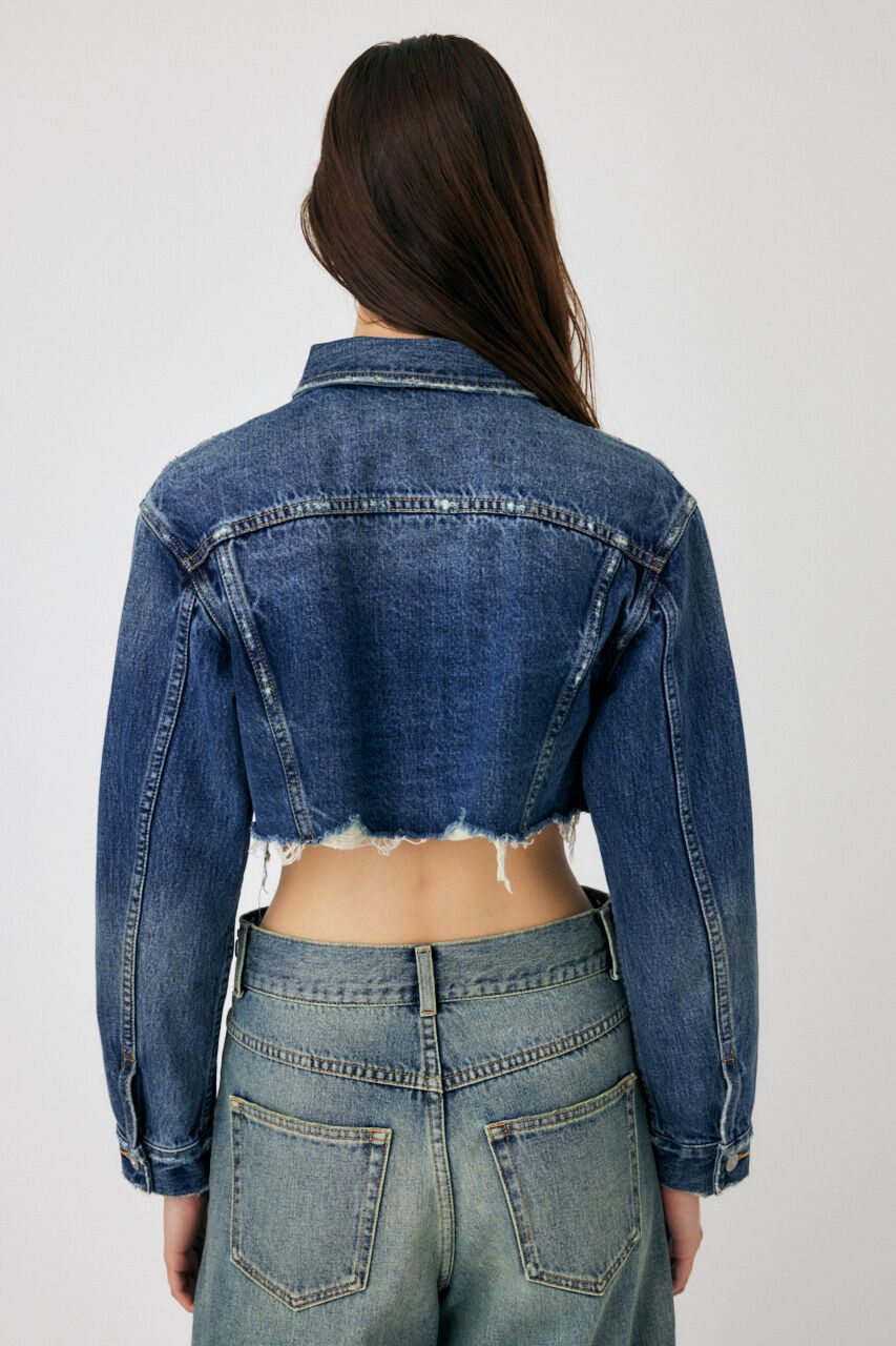 MOUSSY「RAW EDGE SHORT DENIM ジャケット」|デニムジャケット|