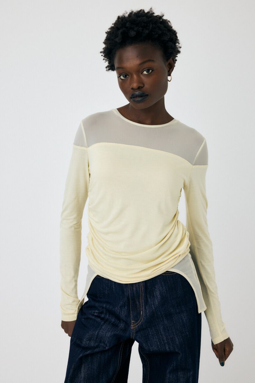 MOUSSY「SHEER LAYERED LS トップス」|Tシャツ・カットソー|