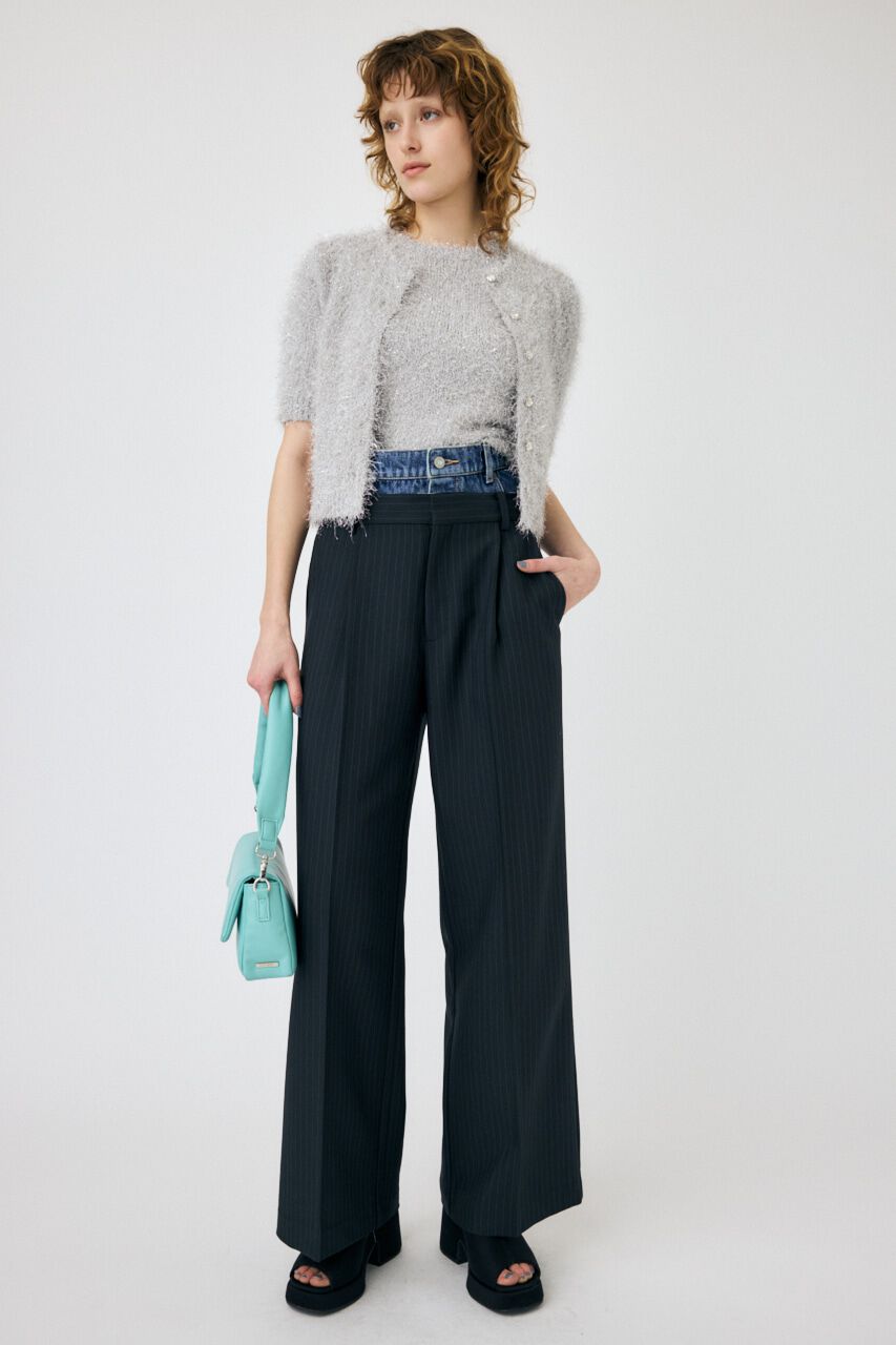 MOUSSY「SHAGGY GLITTER KNIT カーディガン」|カーディガン|