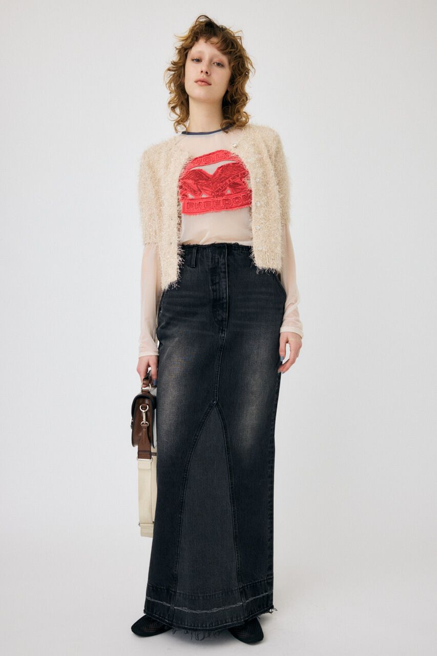 MOUSSY「SHAGGY GLITTER KNIT カーディガン」|カーディガン|