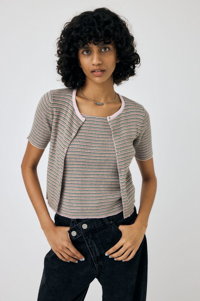 MOUSSY「THIN BORDER カーディガン」|カーディガン|PNK