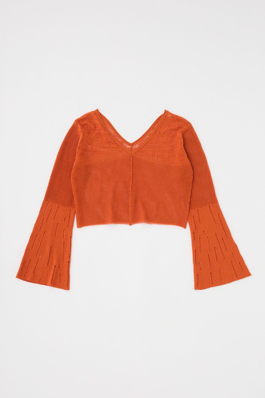 MOUSSY「MESH V NECK ニットトップス」|ニット・セーター|