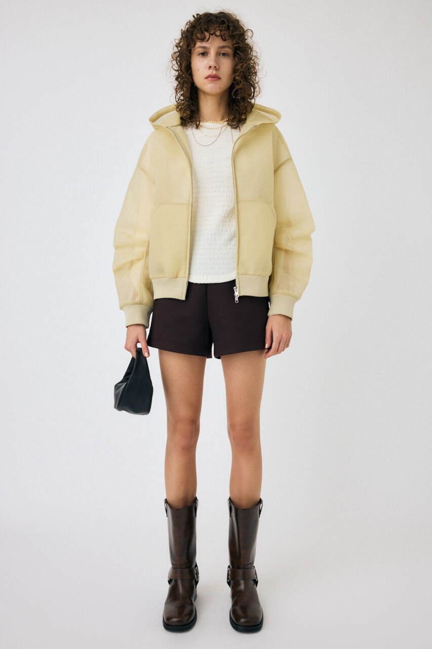 MOUSSY「SHEER CARDBOARD ジップアップフーディ」|パーカー|