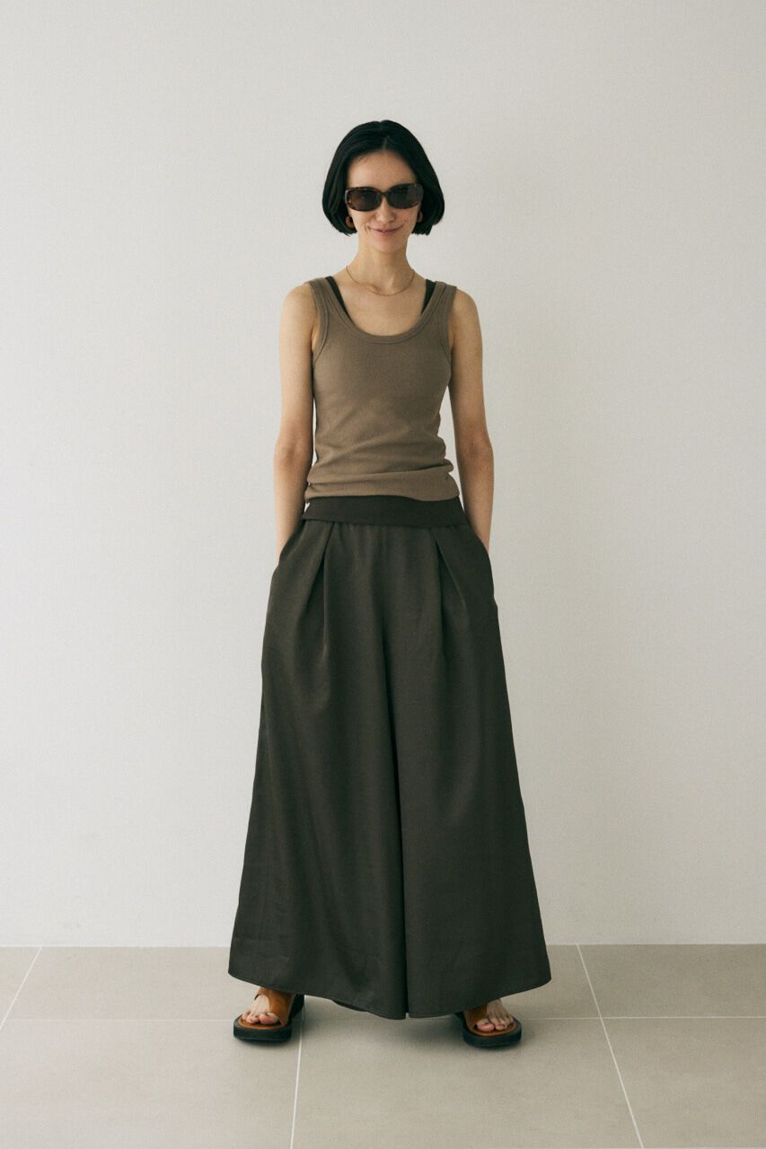 MOUSSY「リサイクルポリエステル使用　フレア分量たっぷりのサテンパンツ」|その他|