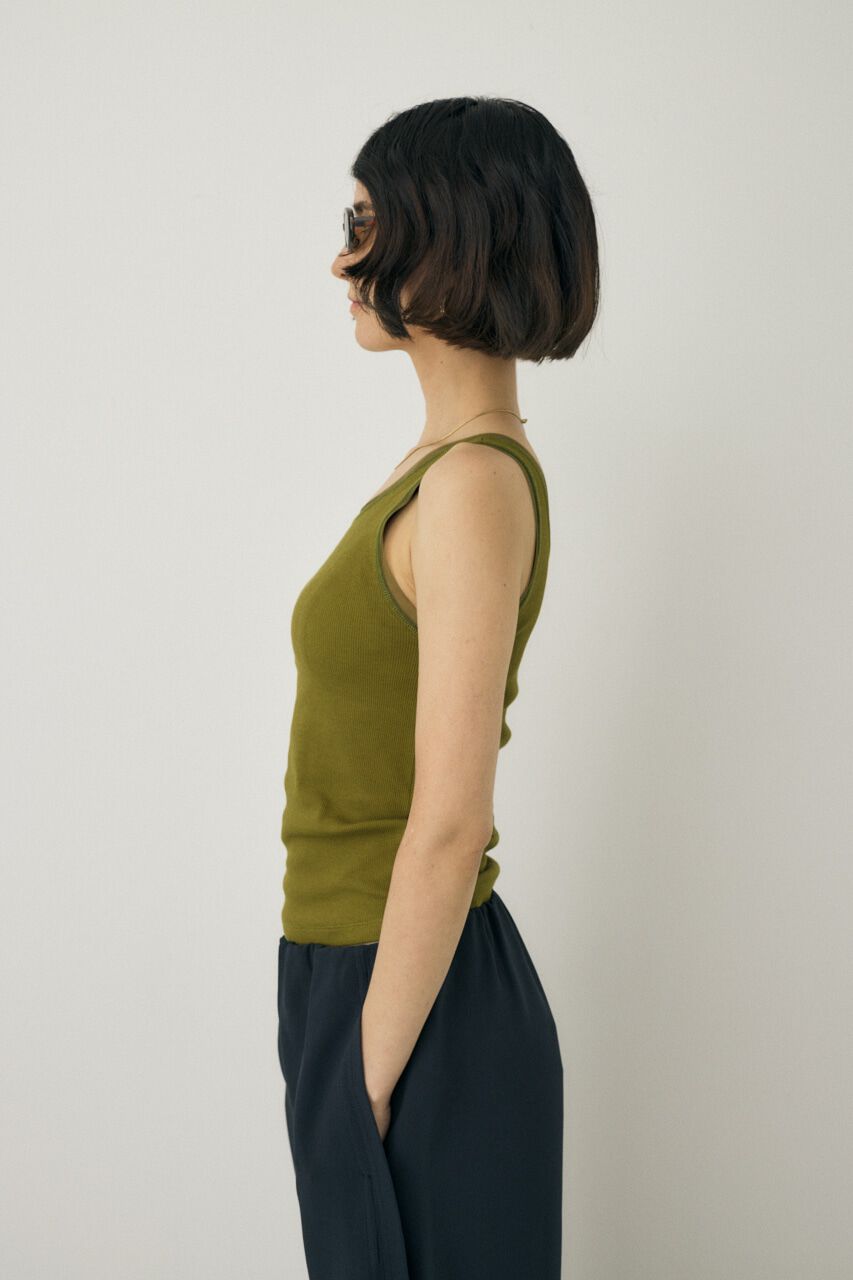 MOUSSY「2WAYﾀﾝｸﾄｯﾌﾟ ｵｰｶﾞﾆｯｸｺｯﾄﾝ&times;ﾘｻｲｸﾙﾎﾟﾘｴｽﾃﾙﾁ」|タンクトップ|