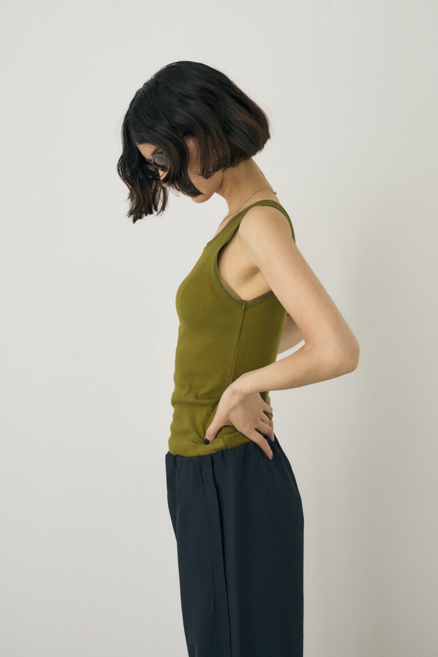 MOUSSY「2WAYﾀﾝｸﾄｯﾌﾟ ｵｰｶﾞﾆｯｸｺｯﾄﾝ&times;ﾘｻｲｸﾙﾎﾟﾘｴｽﾃﾙﾁ」|タンクトップ|