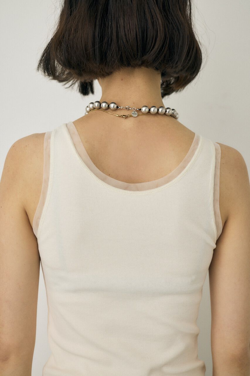 MOUSSY「2WAYﾀﾝｸﾄｯﾌﾟ ｵｰｶﾞﾆｯｸｺｯﾄﾝ&times;ﾘｻｲｸﾙﾎﾟﾘｴｽﾃﾙﾁ」|タンクトップ|