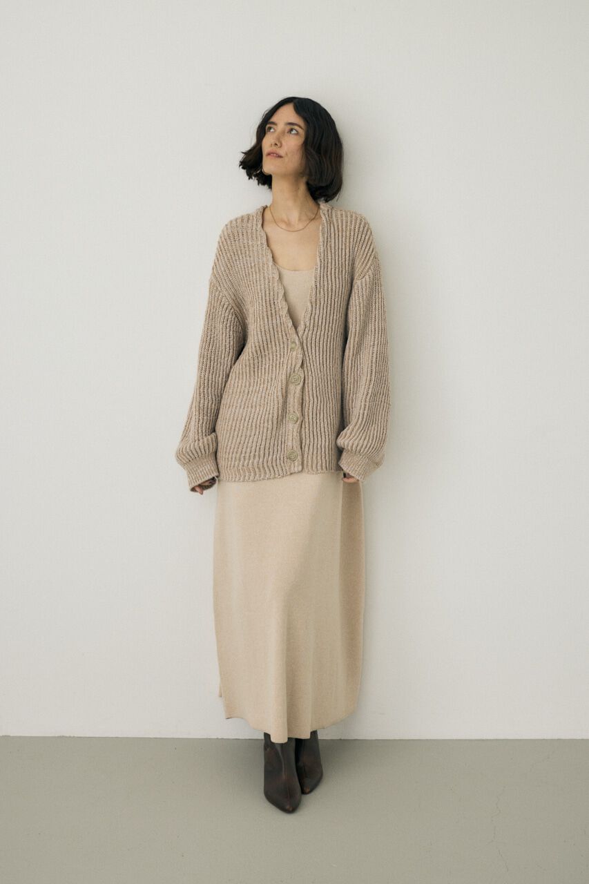 MOUSSY「メランジニットカーディガン　コットン&times;リサイクルポリエステル混」|カーディガン|