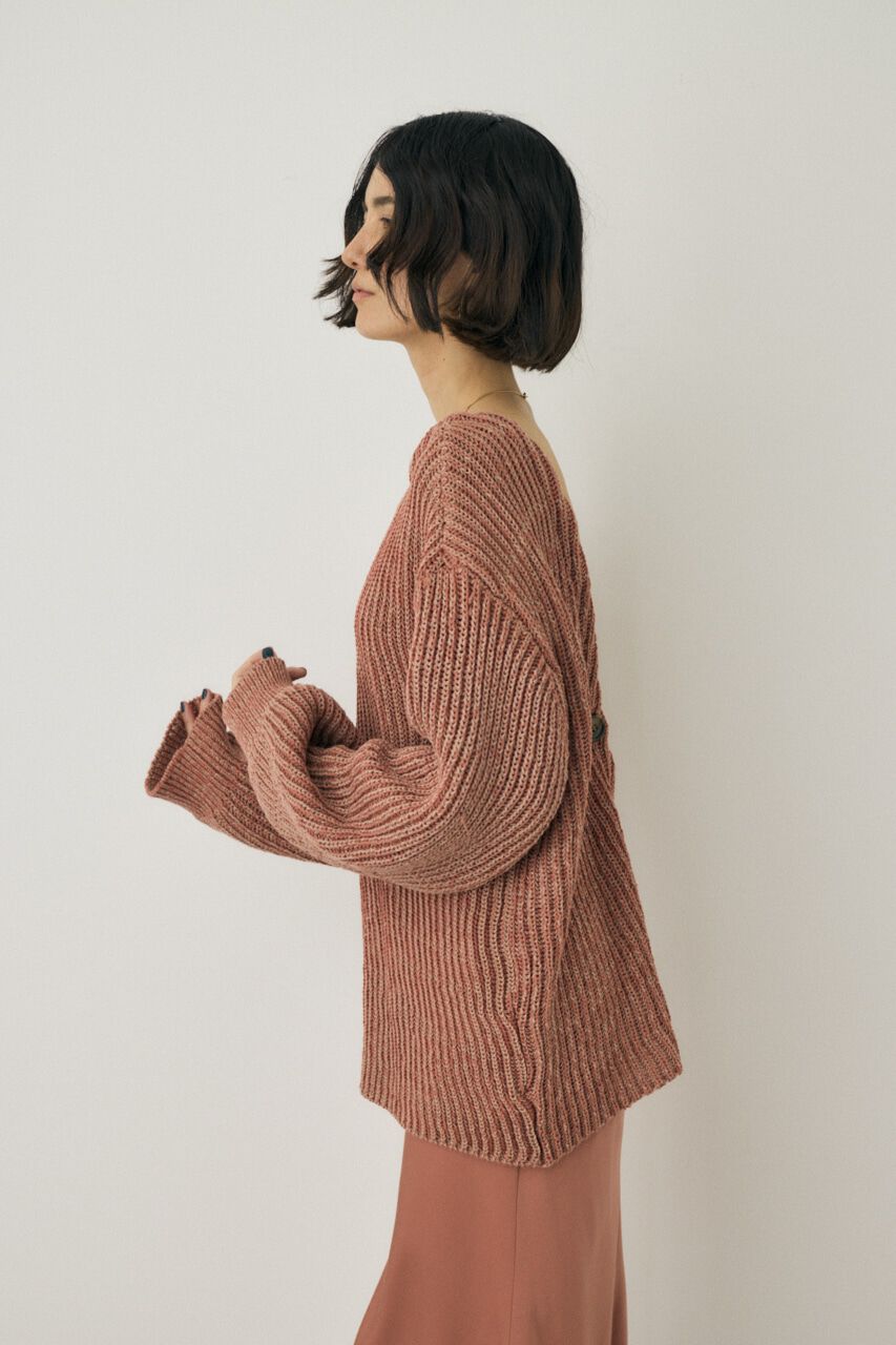 MOUSSY「メランジニットカーディガン　コットン&times;リサイクルポリエステル混」|カーディガン|