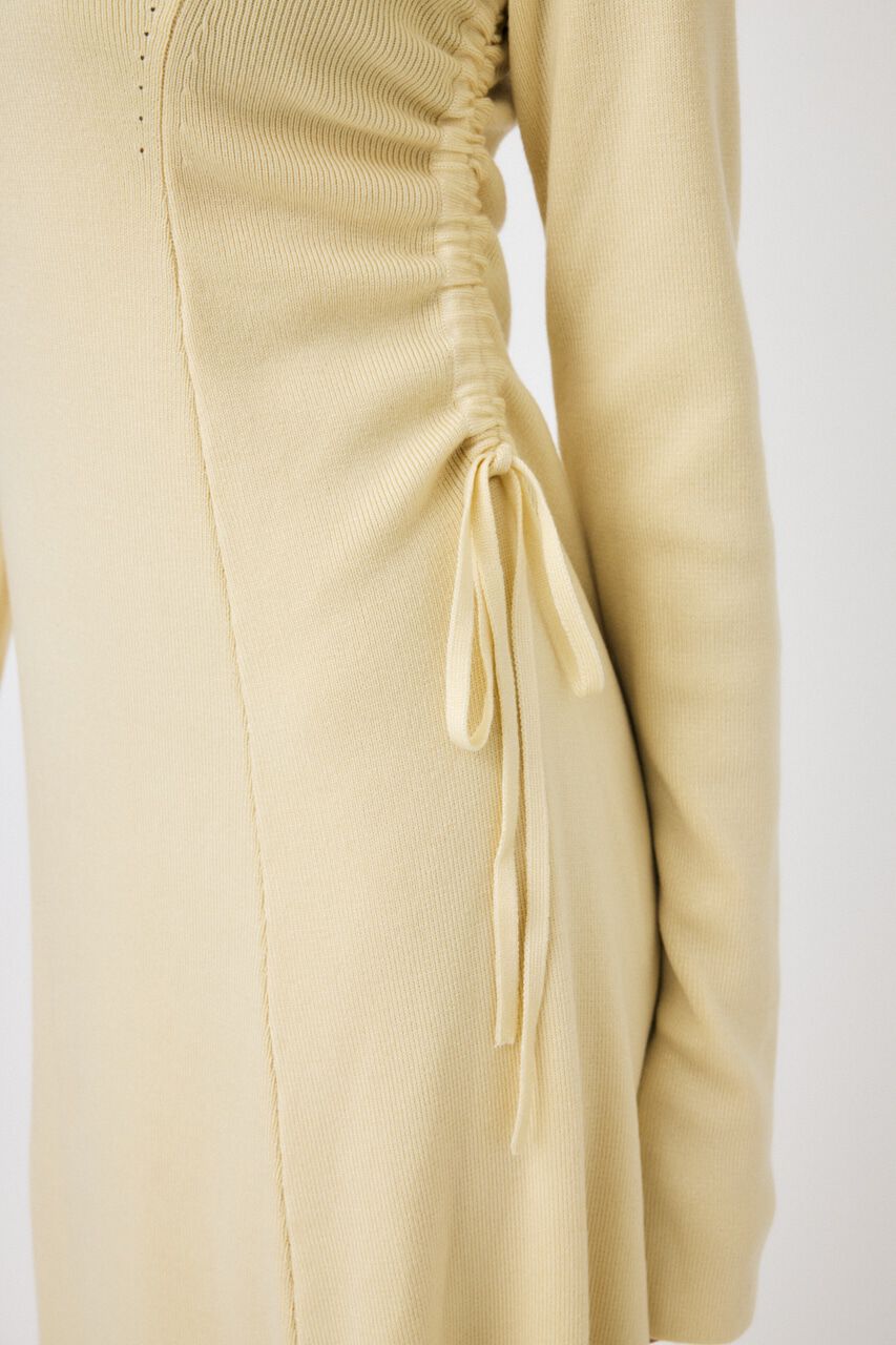 MOUSSY「WAIST RIBBON モックネックドレス」|ワンピース|