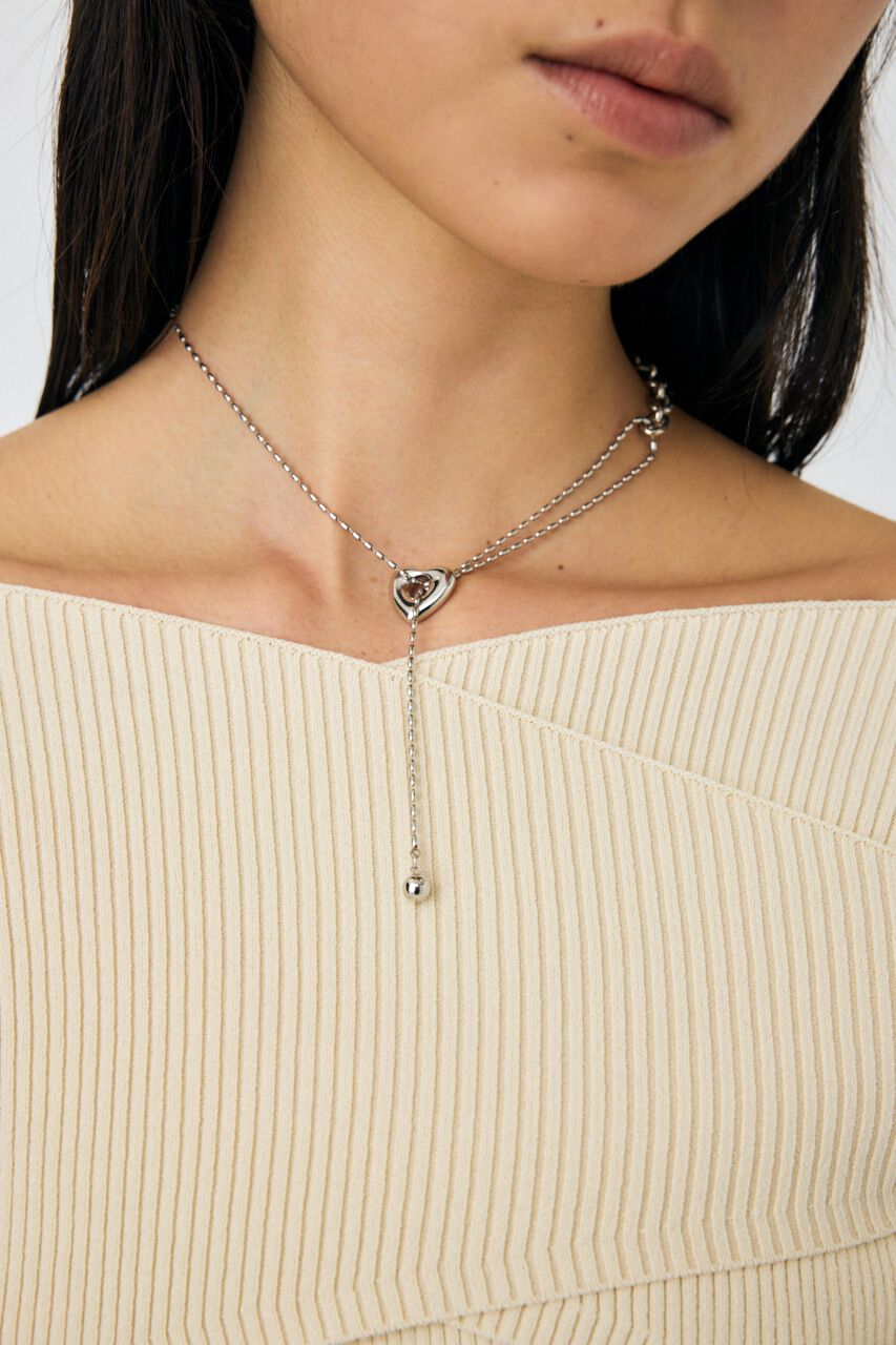 MOUSSY「MANY CHAIN HEART ネックレス」|ネックレス|SLV