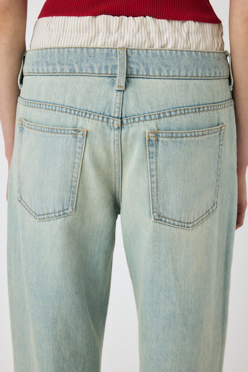 MOUSSY「BOXER LAYERED STRAIGHT デニム」|デニム|