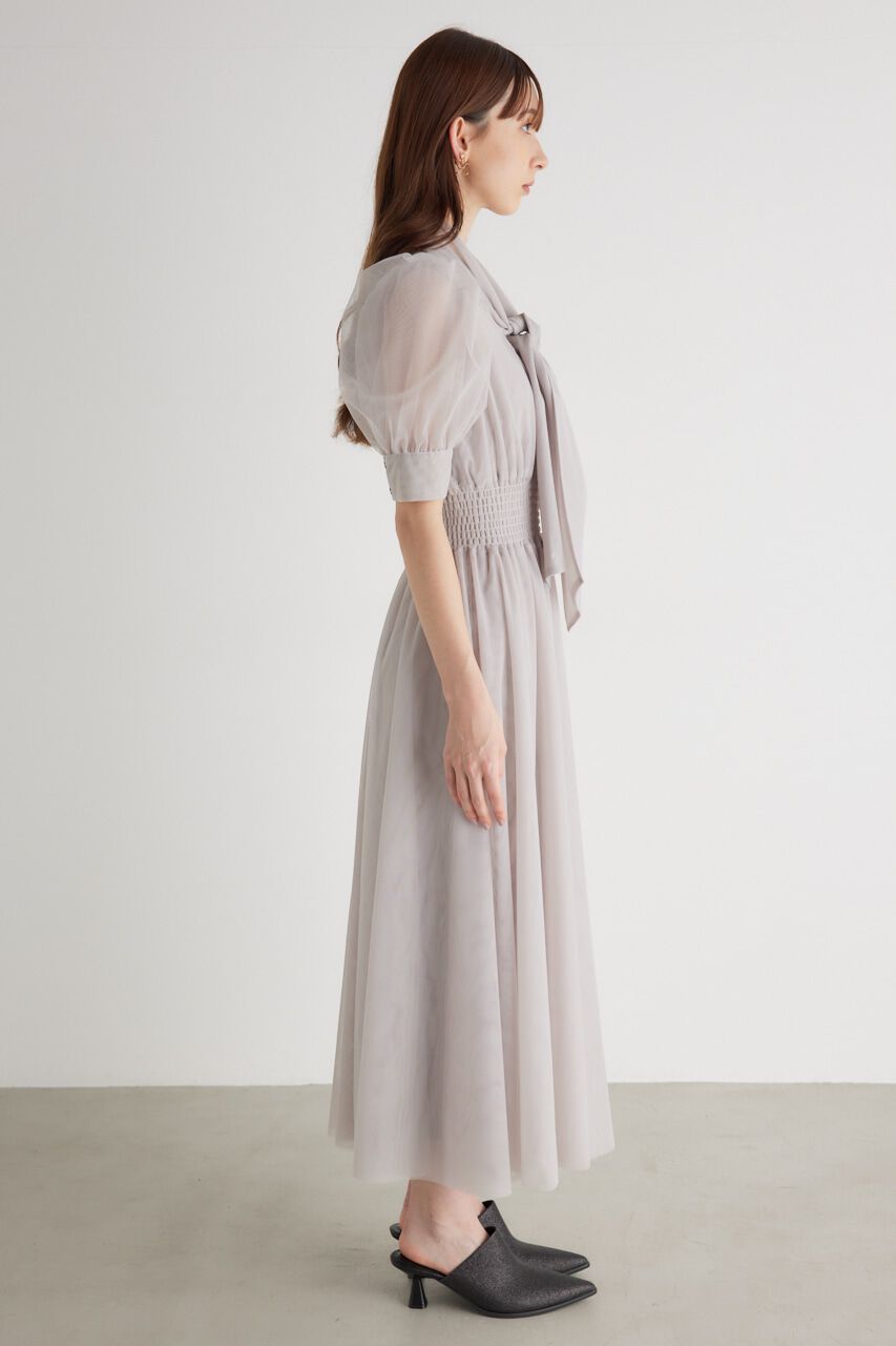 rienda「ネクタイチュールフレア OP」|ワンピース|