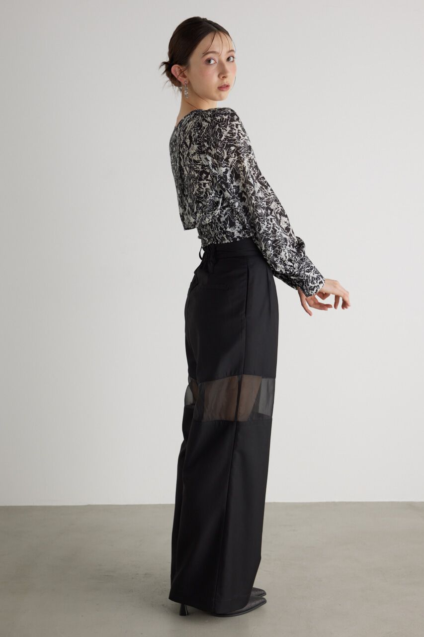 rienda「バックオープンギャザーデザイン TOP」|シャツ・ブラウス|