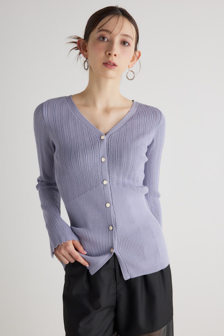 rienda「シアーストライプKnitTOP」|ニット・セーター|