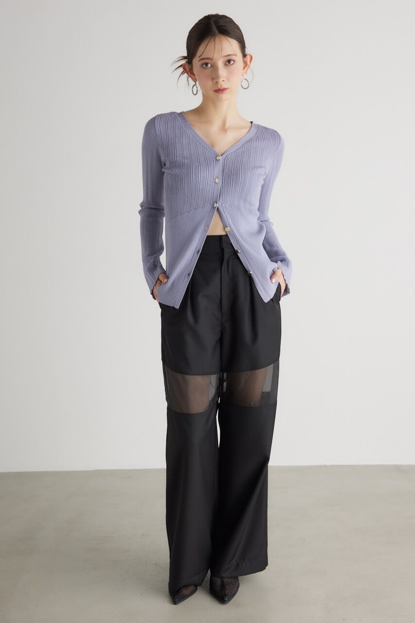 rienda「シアーストライプKnitTOP」|ニット・セーター|