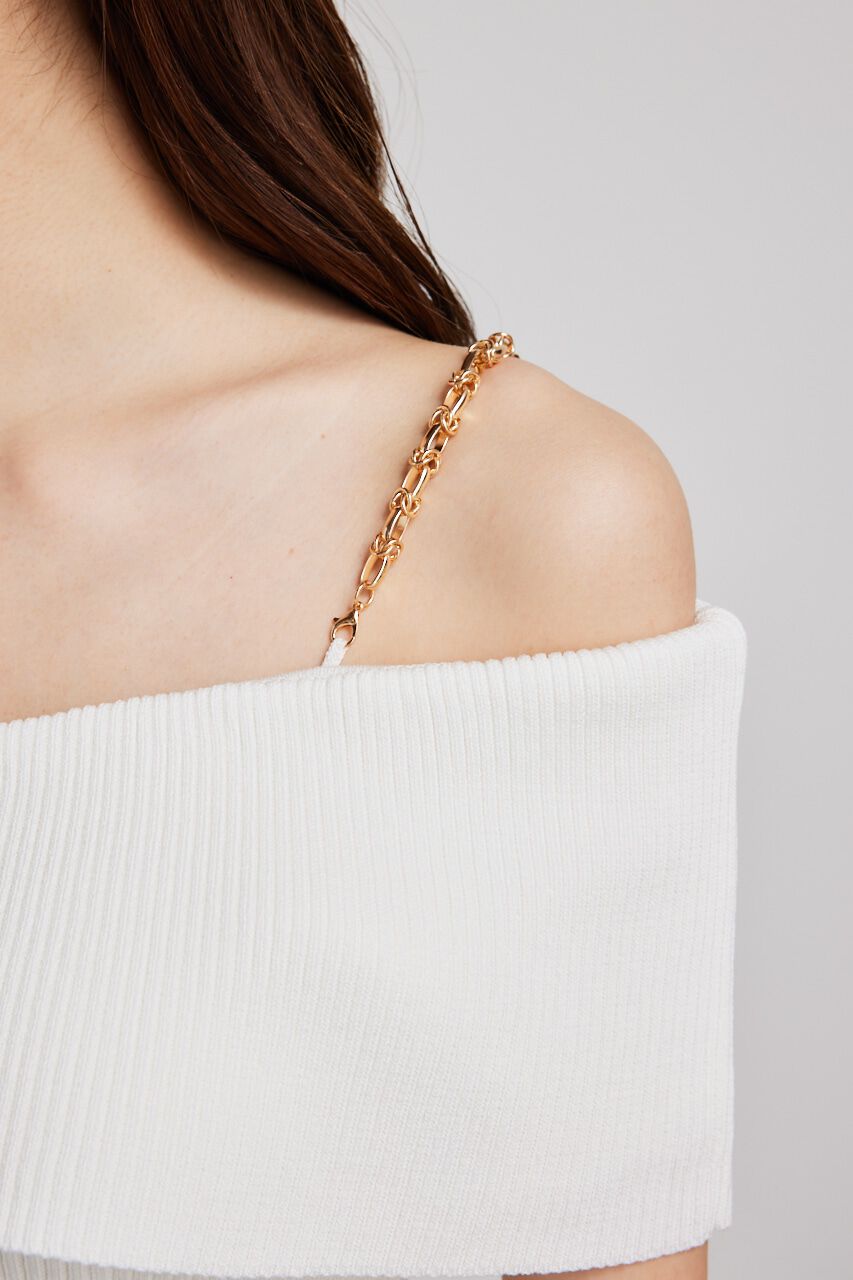 rienda「アシンメトリーツイードハーフKnit OP」|ワンピース|