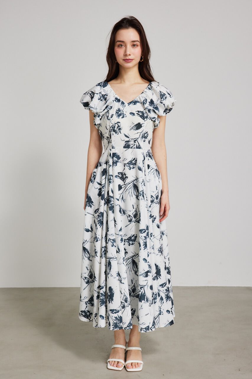 rienda「バルーンSLVデザインフレアOP」|ワンピース|