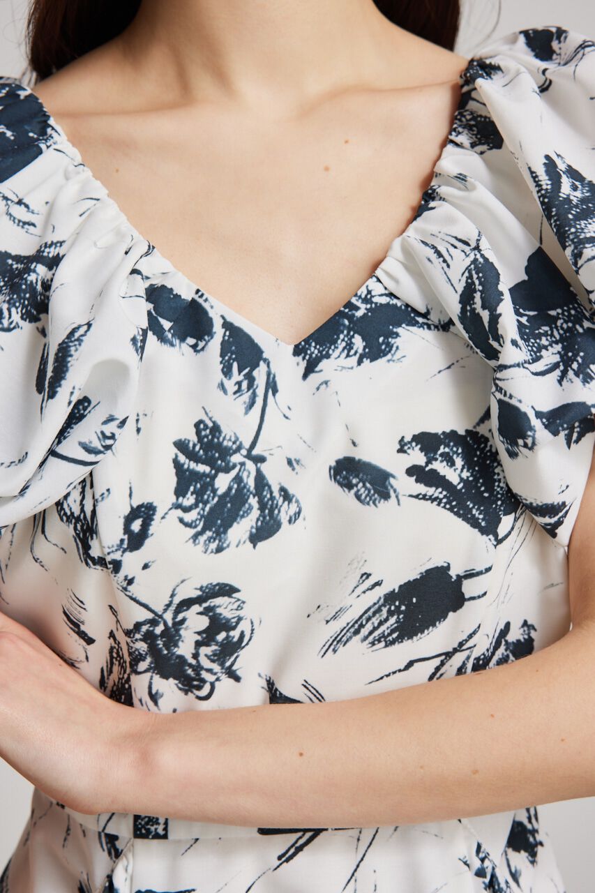 rienda「バルーンSLVデザインフレアOP」|ワンピース|