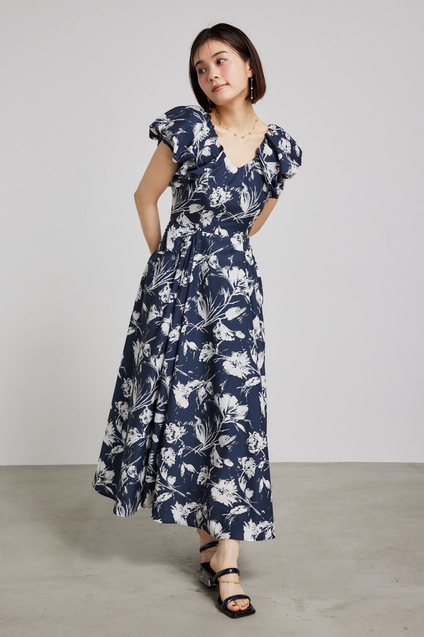 rienda「バルーンSLVデザインフレアOP」|ワンピース|