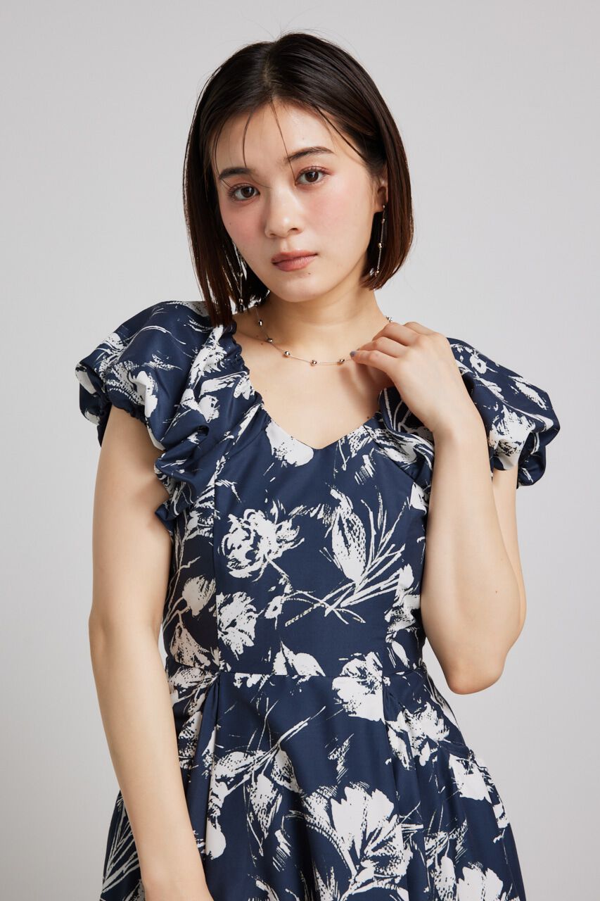 rienda「バルーンSLVデザインフレアOP」|ワンピース|