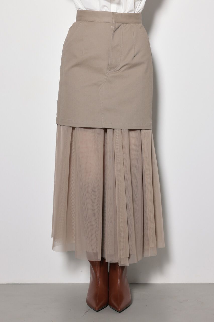 rienda「リバーシブルチュールジャストウエストスカート」|スカート|