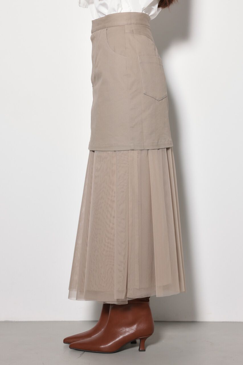 rienda「リバーシブルチュールジャストウエストスカート」|スカート|