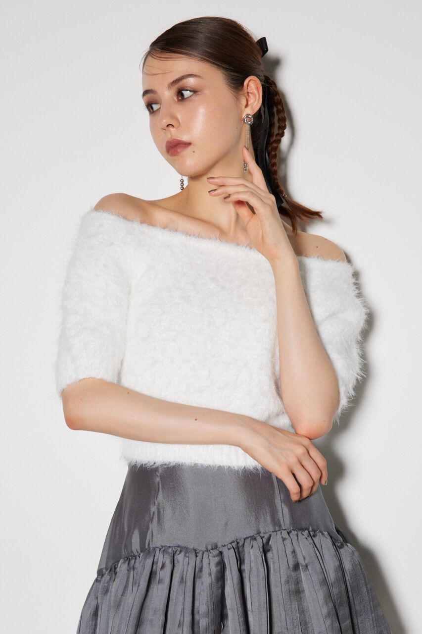 rienda「オフショルシャギーニットトップス」|ニット・セーター|