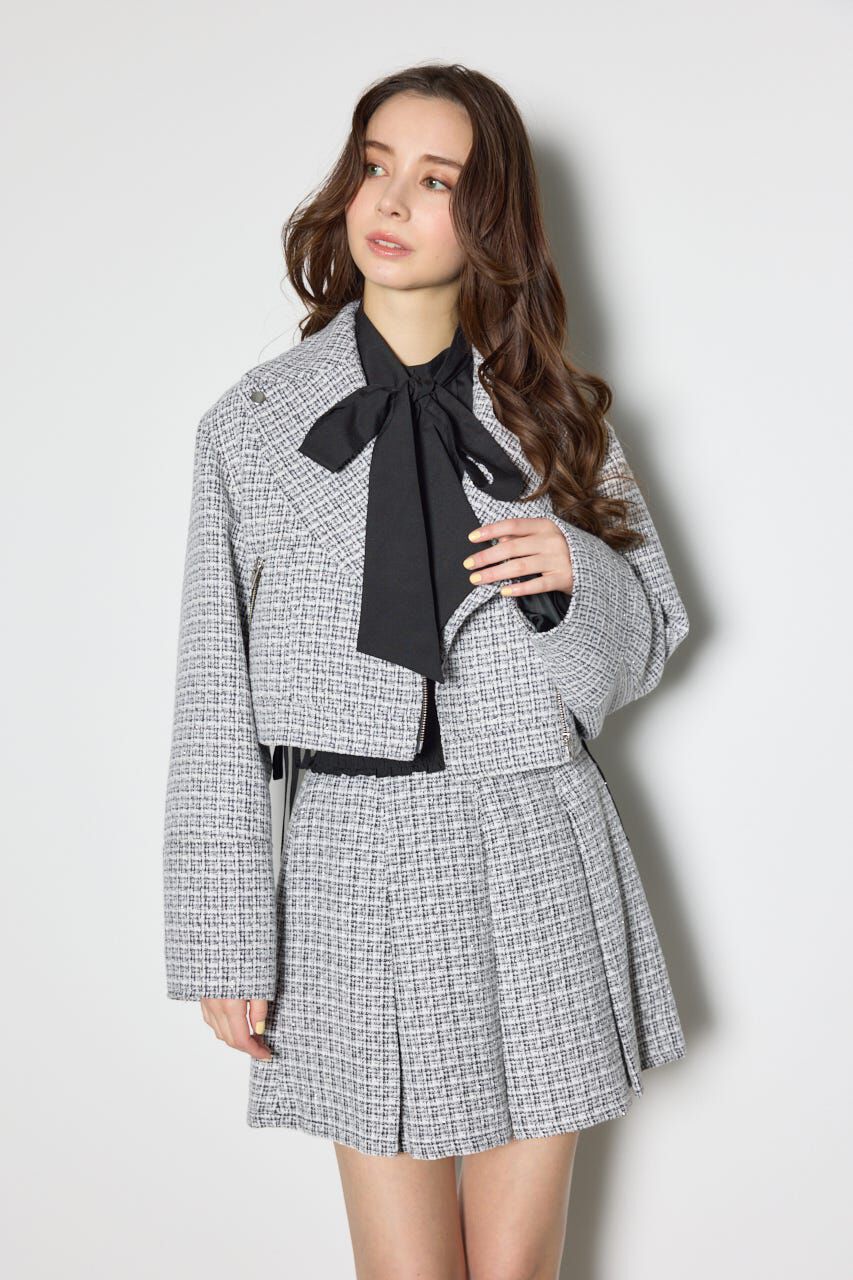 rienda「ツイードショートライダースジャケット」|その他|