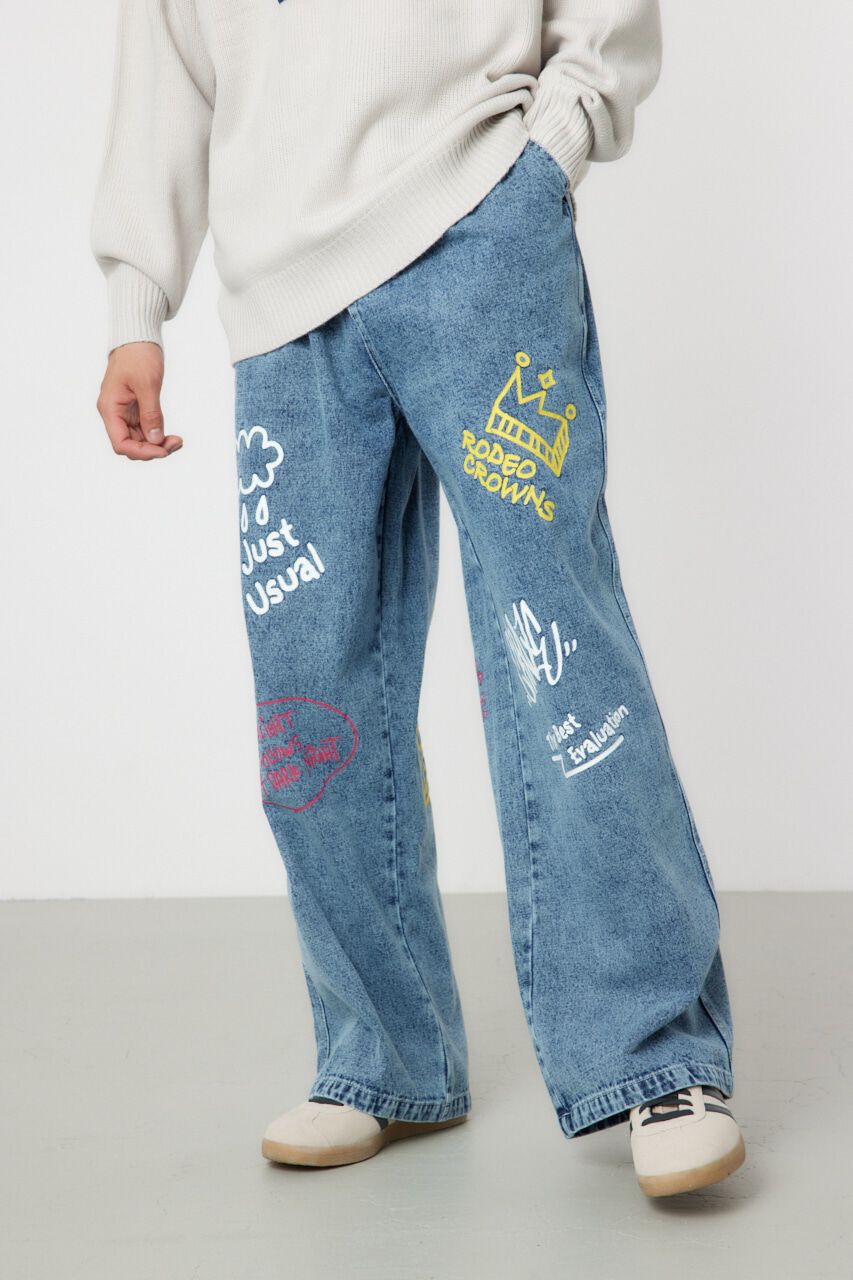 RODEO CROWNS「rakugaki デニムパンツ」|デニム|L/BLU1