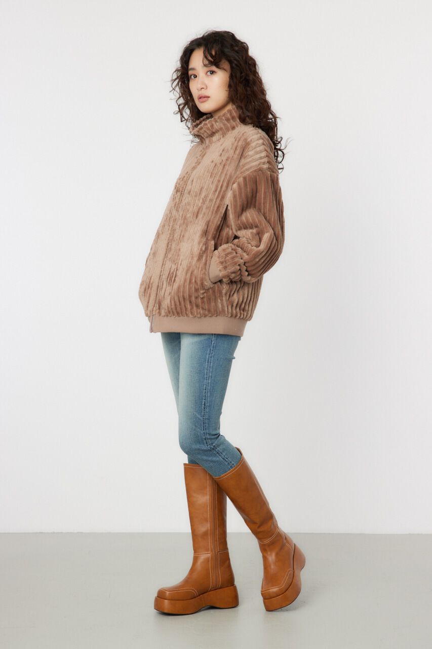 RODEO CROWNS「ハリヌキバックLOGOフェイクファージャケット」|ブルゾン・スタジャン|