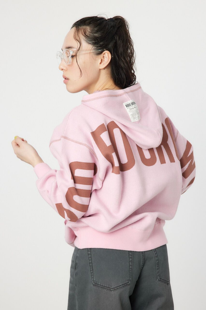 RODEO CROWNS「スウェットライクバックロゴニットフーディー」|ニット・セーター|L/PNK1