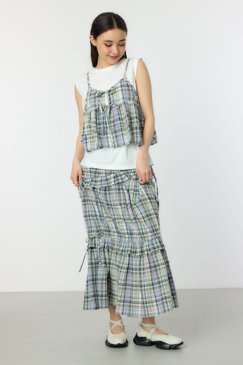 RODEO CROWNS「サマーチェックフリルティアードスカート」|スカート|