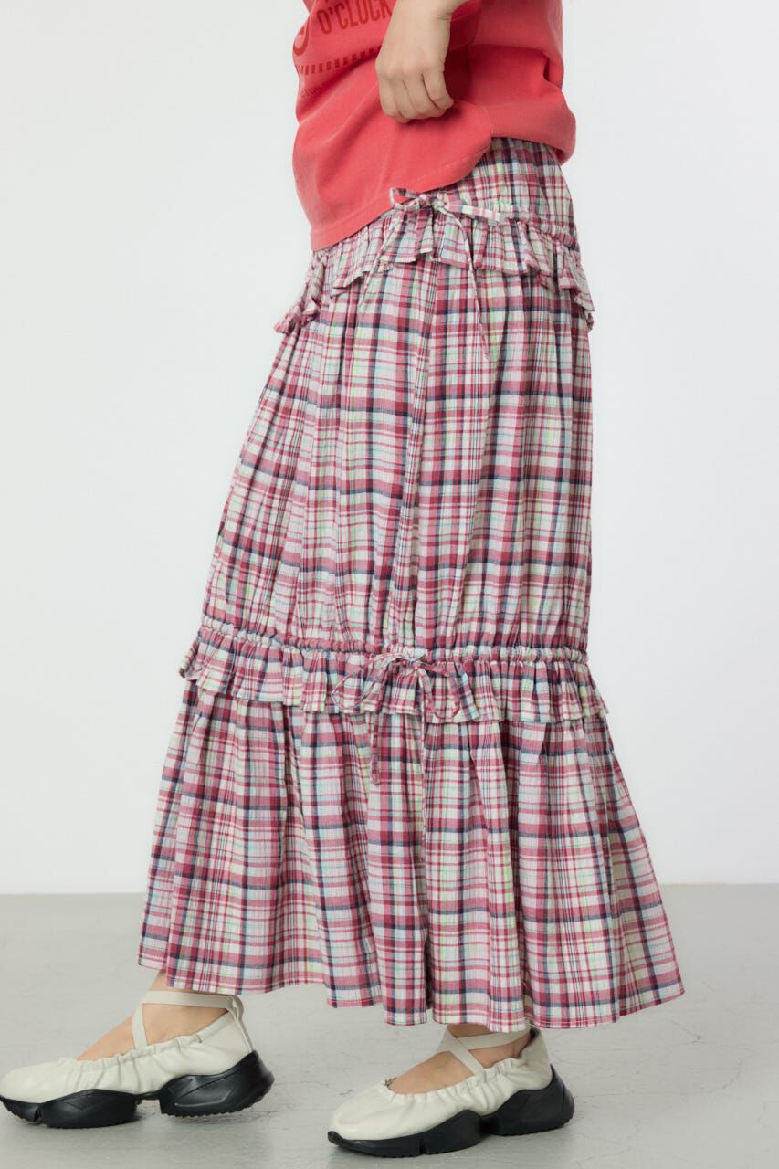 RODEO CROWNS「サマーチェックフリルティアードスカート」|スカート|