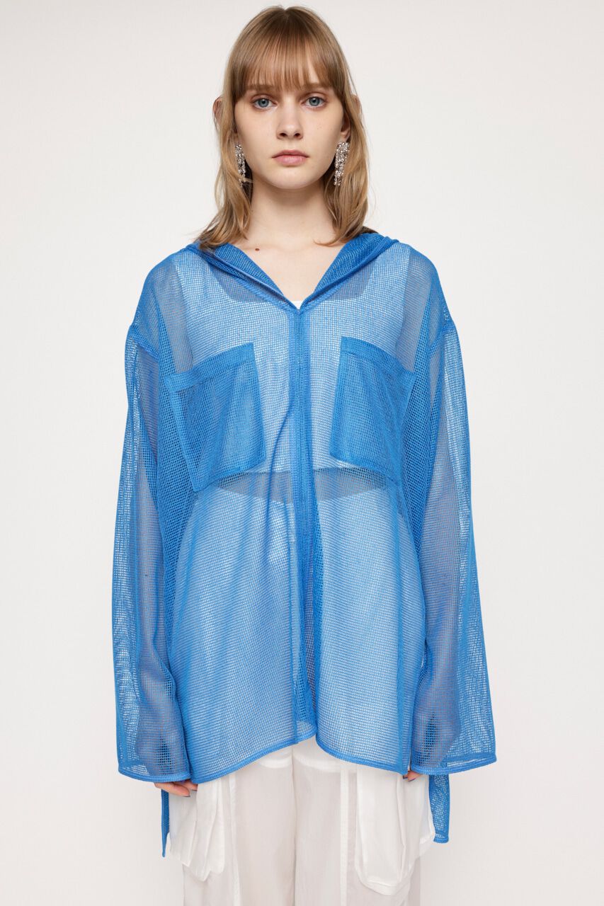 SLY「HOODED MESH ブラウス」|シャツ・ブラウス|BLU