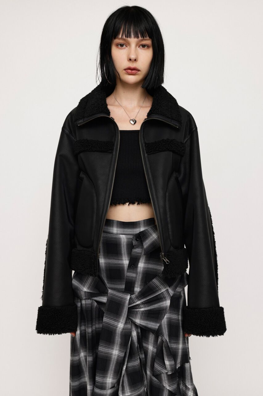 SLY「REVERSIBLE SHORT B-3」|ブルゾン・スタジャン|BLK