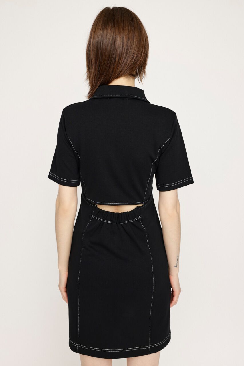 SLY「FRONT ZIP BACK OPEN ショートワンピース」|ワンピース|
