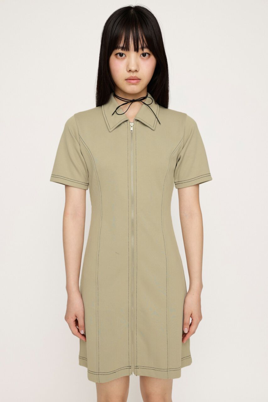 SLY「FRONT ZIP BACK OPEN ショートワンピース」|ワンピース|