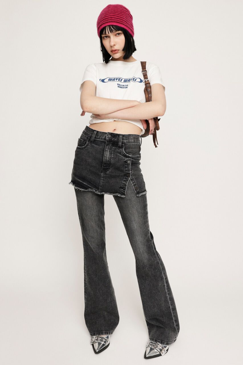 SLY「OVERDYE JW LAYERED FLARE PT-BE」|デニム|