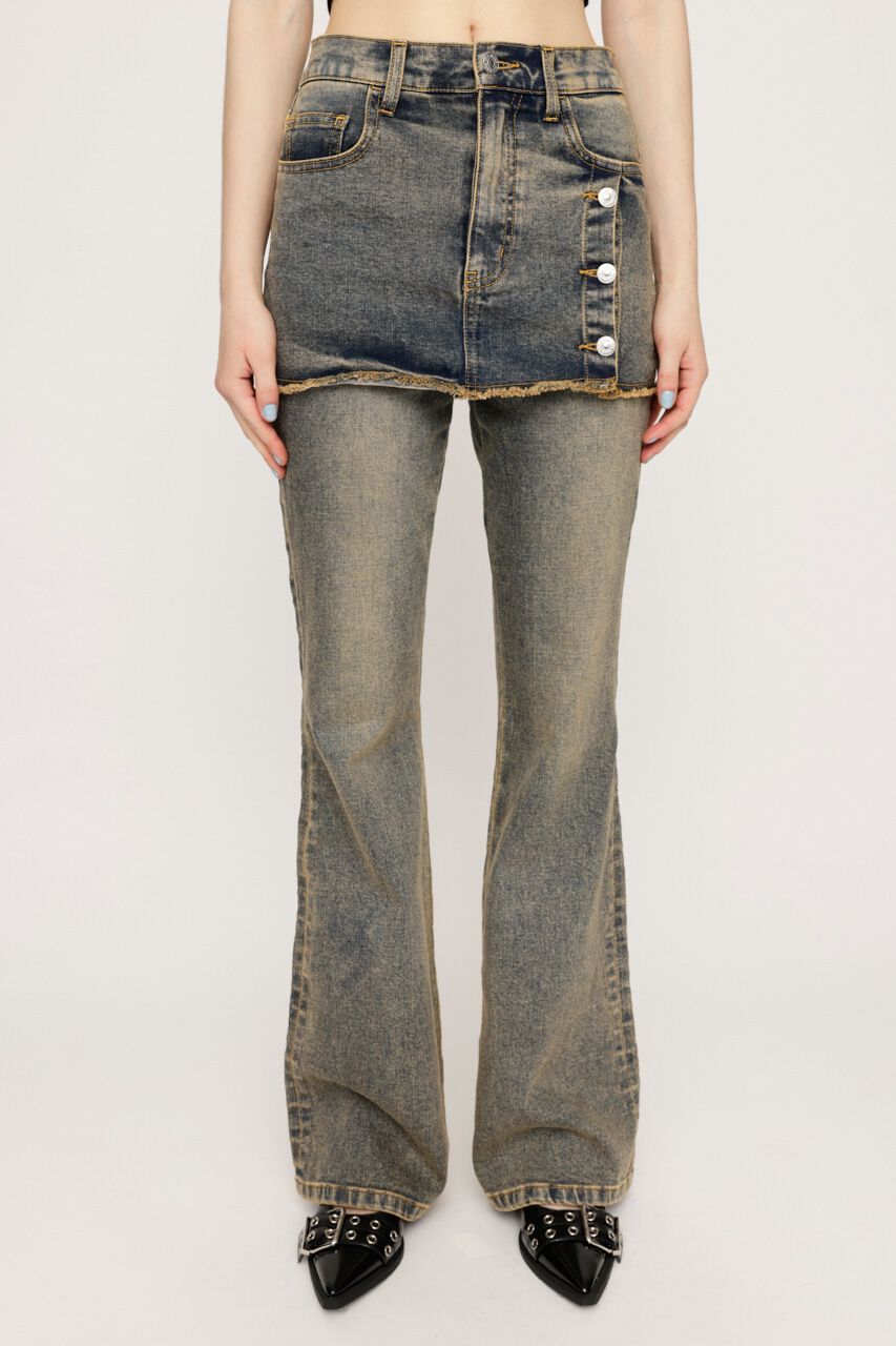 SLY「OVERDYE JW LAYERED FLARE PT-BE」|デニム|